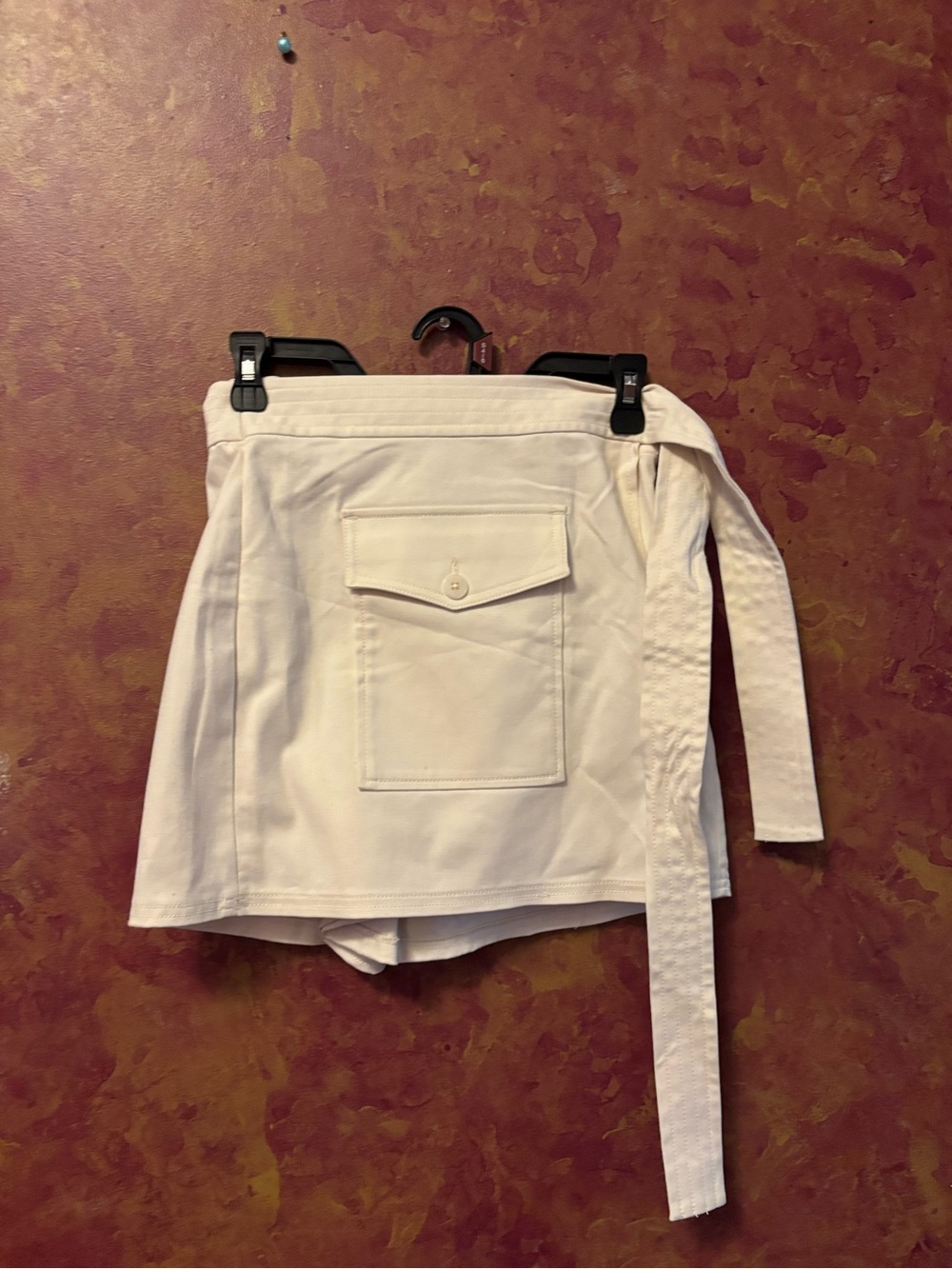 Express Women's Cream Colored Wrap Skort with Front Pocket